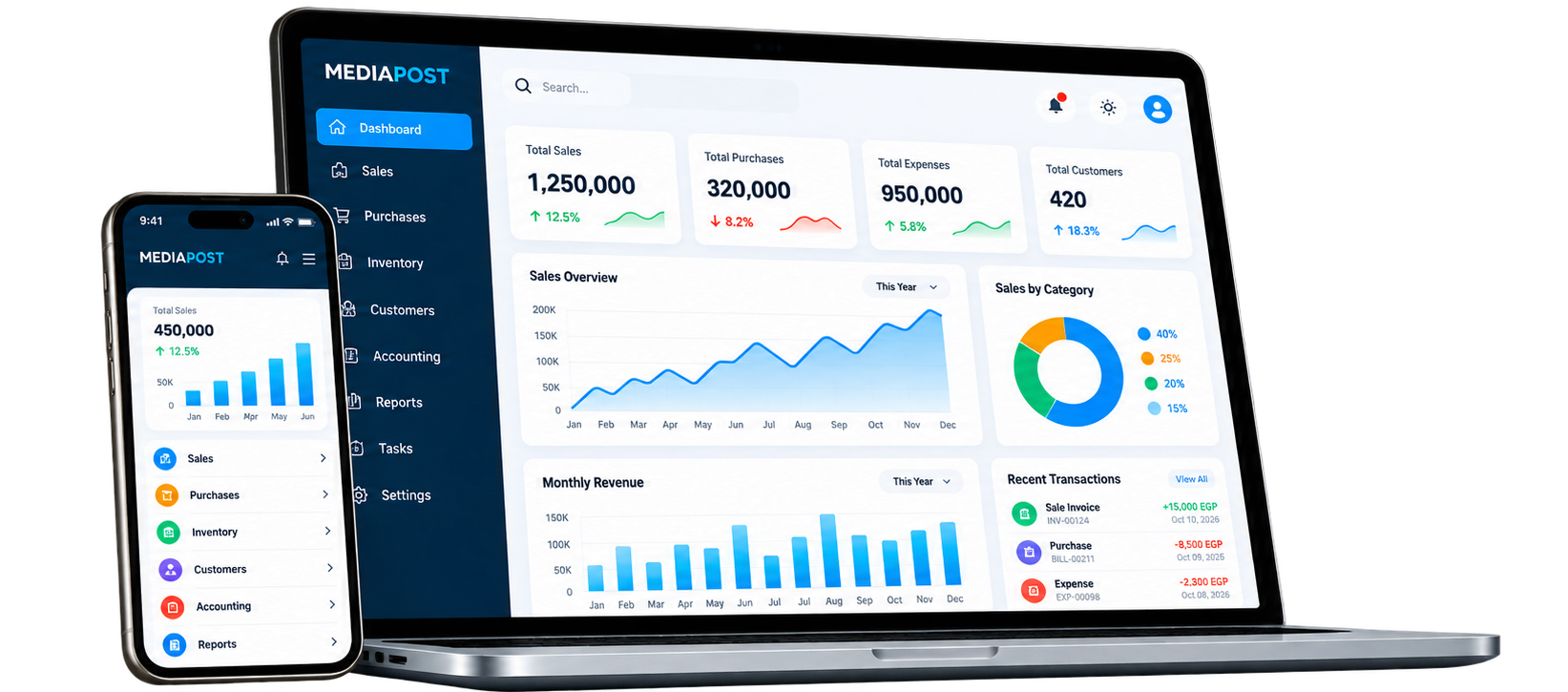 نظام MediaPost ERP لإدارة الأعمال
